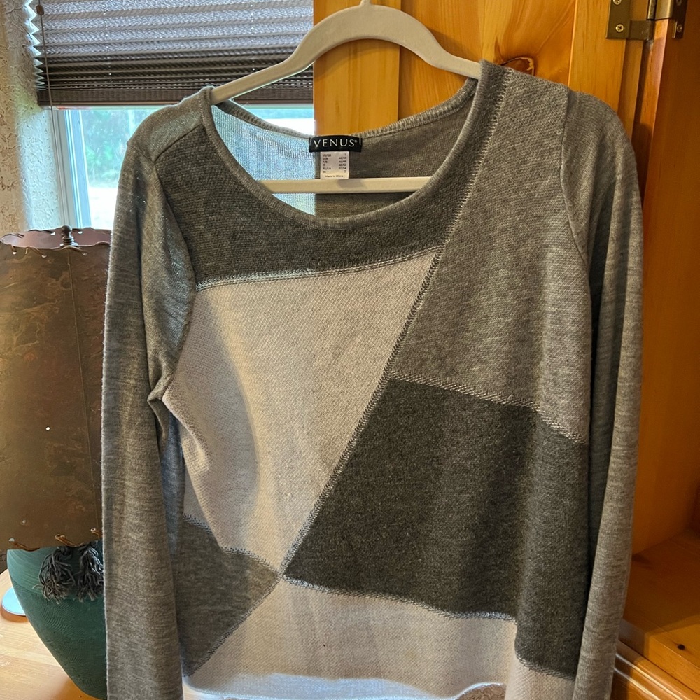 Grey and White sweater